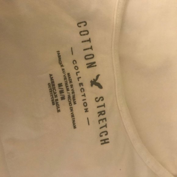 American Eagle Scoop Neck Low Back White Crop Top - Picture 6 of 6